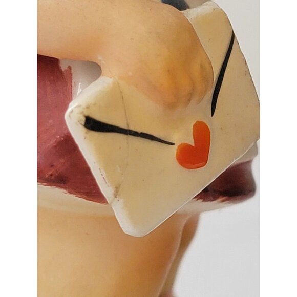 Vintage Figurines "Postman & Little Miss Mail" Hand-Painted Porcelain 5" JAPAN - Picture 8 of 13
